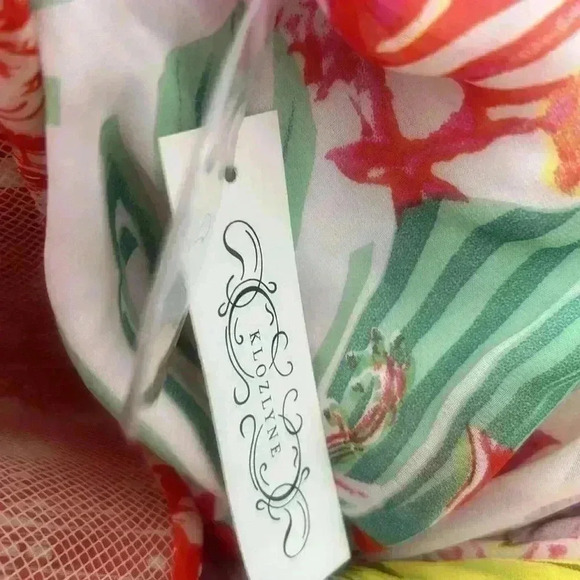 NWT KLOZLYNE LINED GEORGETTE DRESS WITH OVERSIZED SLEEVES IN SIZE 2X - Picture 8 of 8